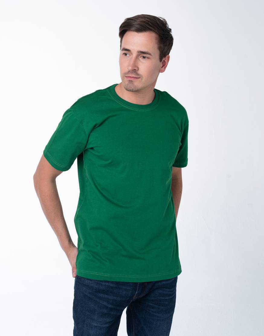 Светло-зелёная мужская футболка с лайкрой оптом